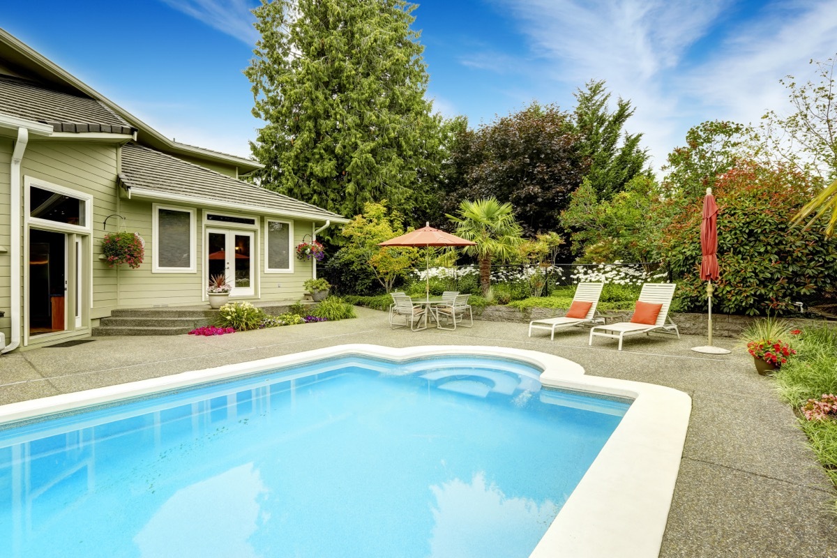 pool in backyard