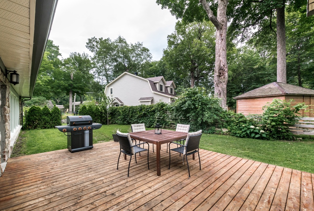 patio area in the backyard of a house