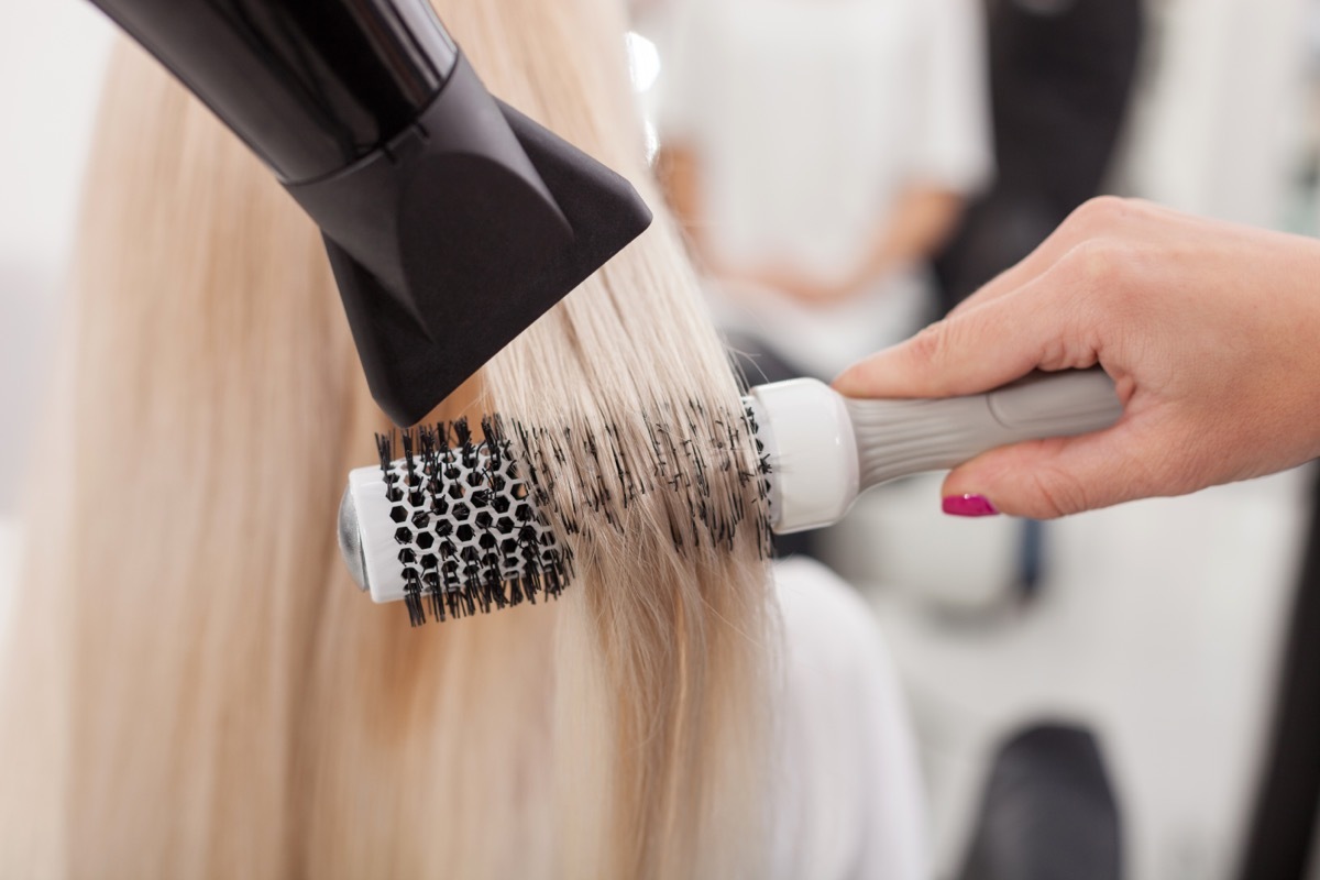 Blow drying grey/white hair