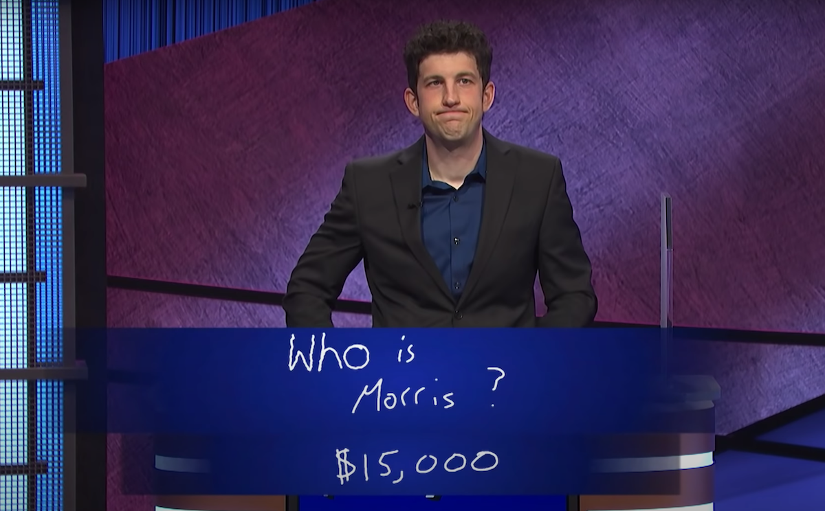 Matt Amodio during Final Jeopardy on August 2, 2021