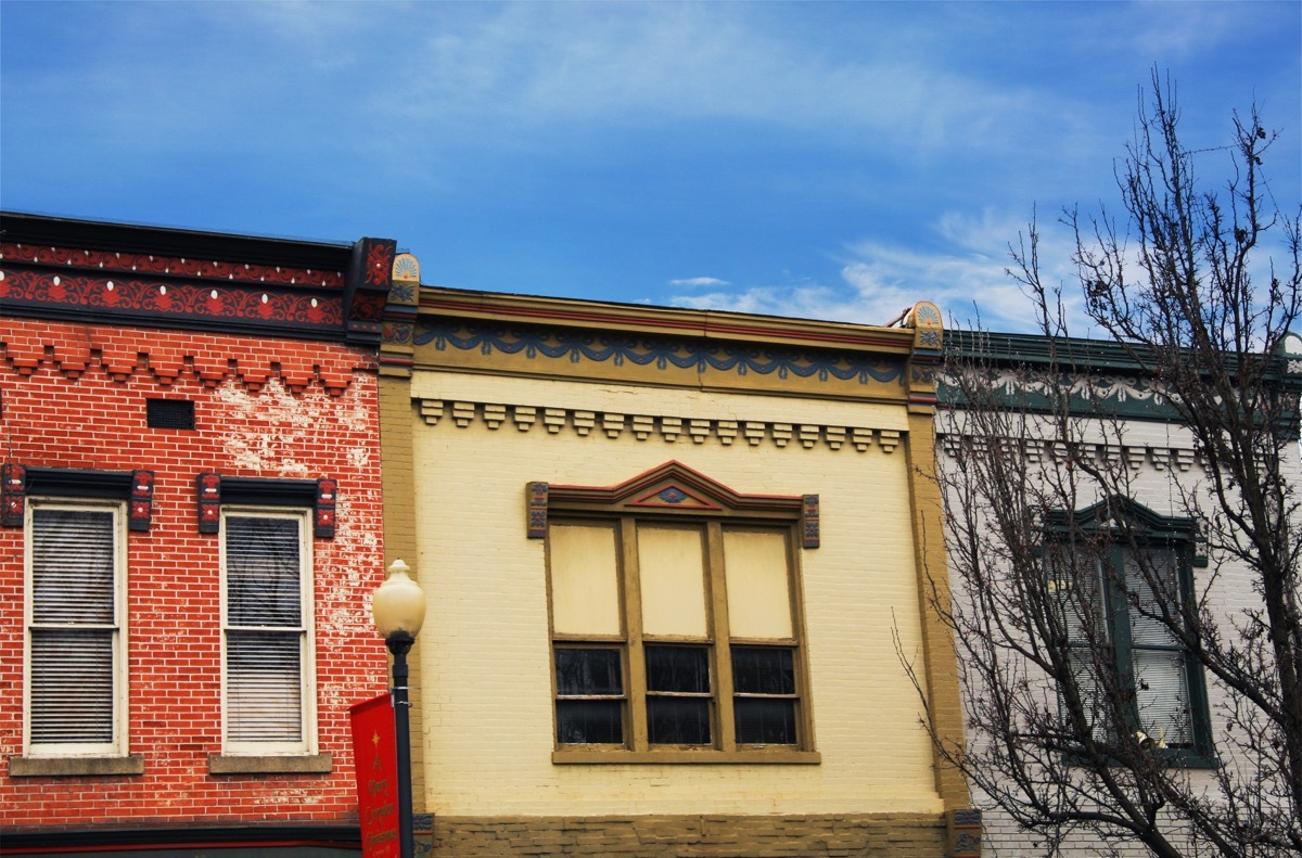 historic buildings in downtown corydon, indiana, the first capital