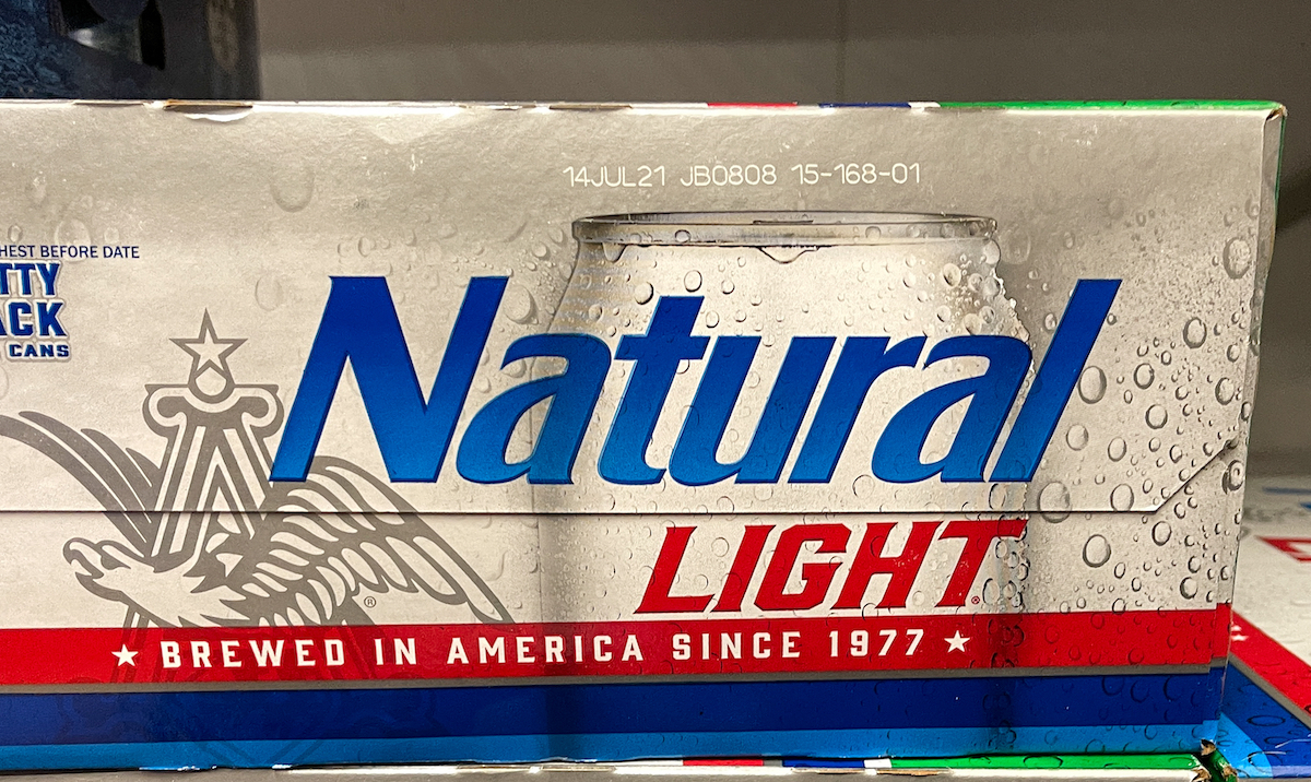 Natural Light Beer also called Natty Light in a grocery store.