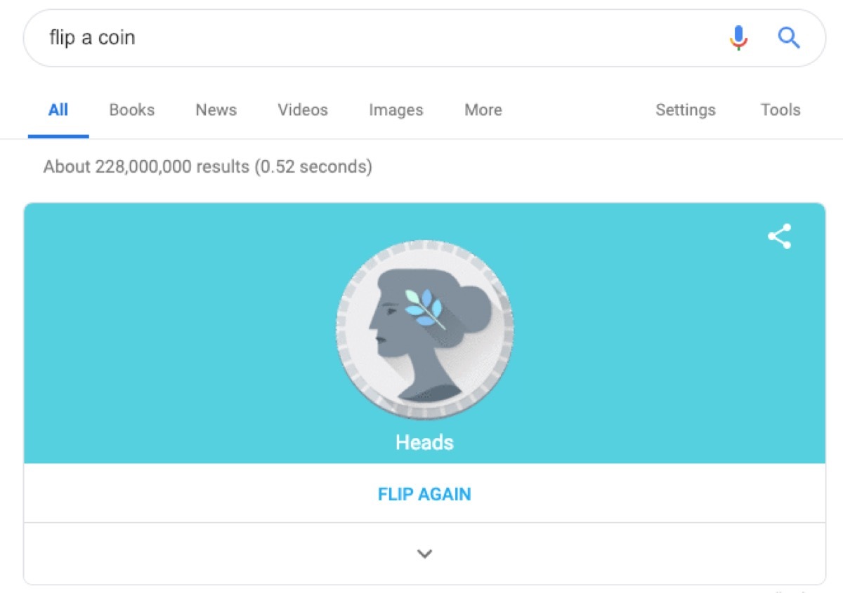 google coin flip search 