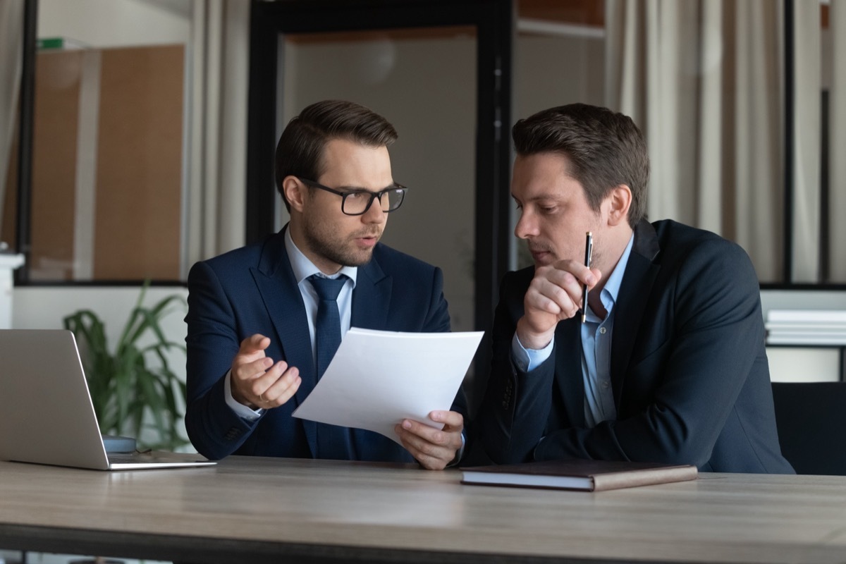 man taking control of business project