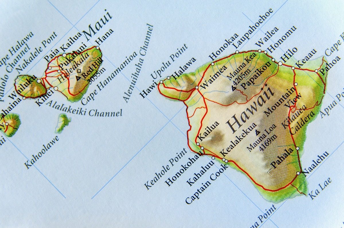 hawaii geographical map state natural wonders 