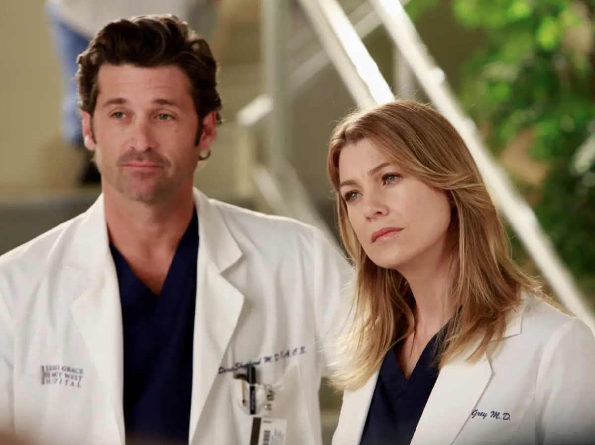 Ellen Pompeo and Patrick Dempsy in Greys Anatomy