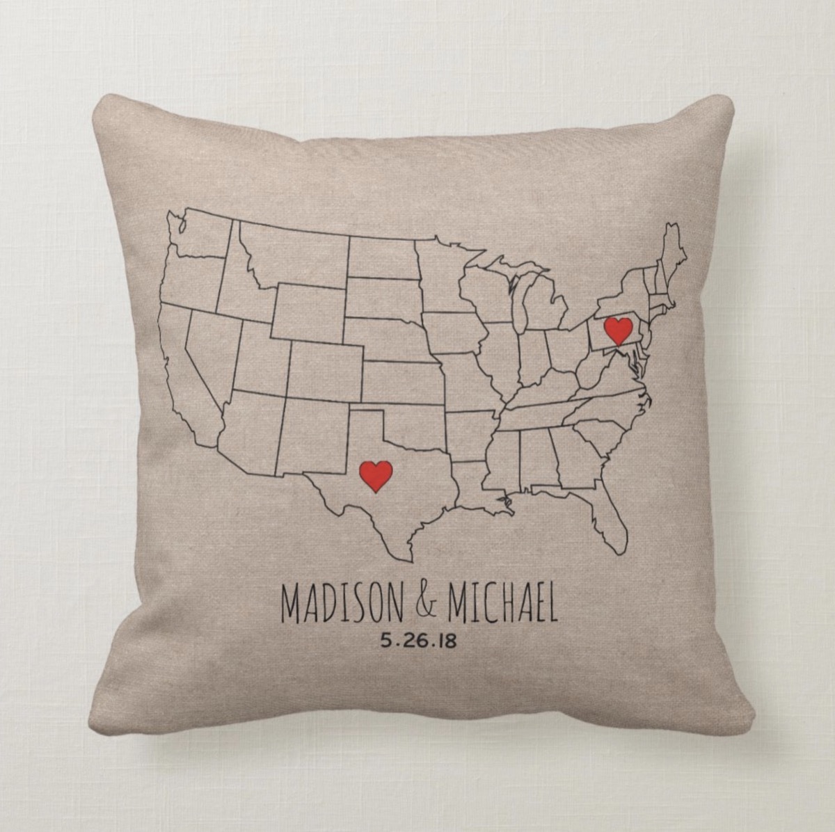 State map customized pillow