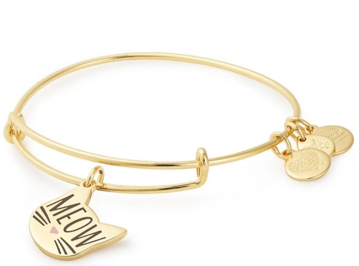 gold cat bangle, cat gifts