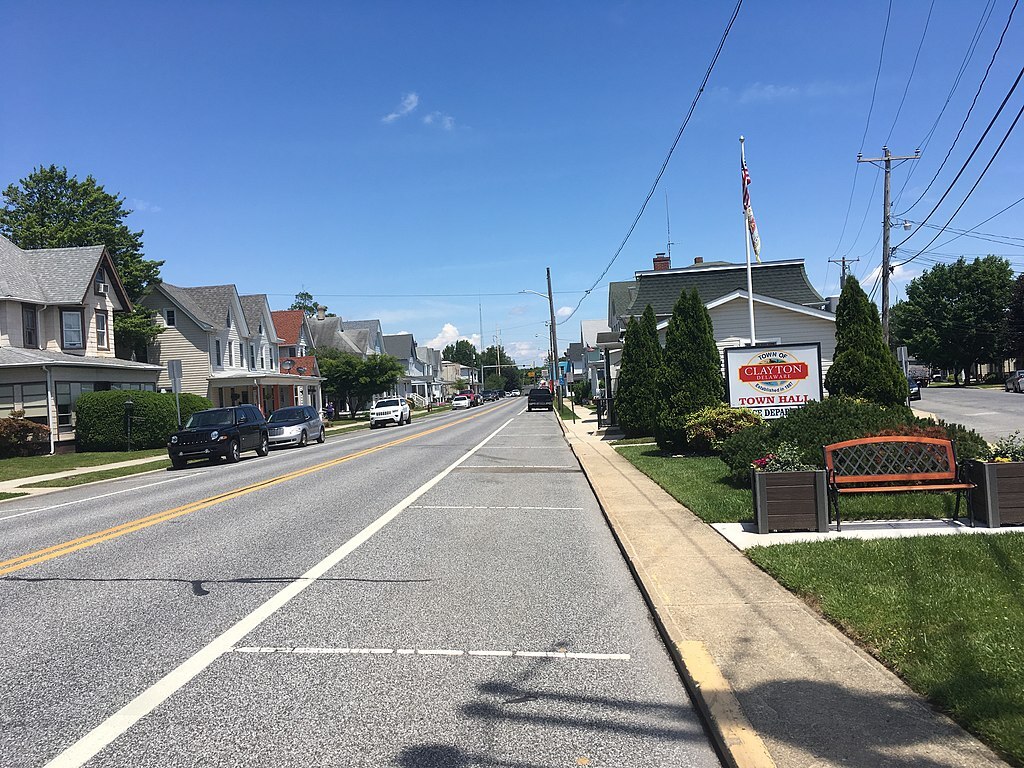 main street in Clayton Delaware