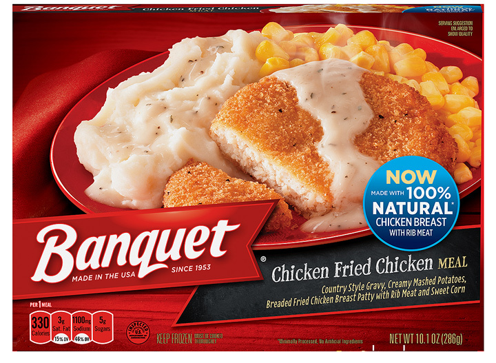 Banquet chicken fried chicken meal