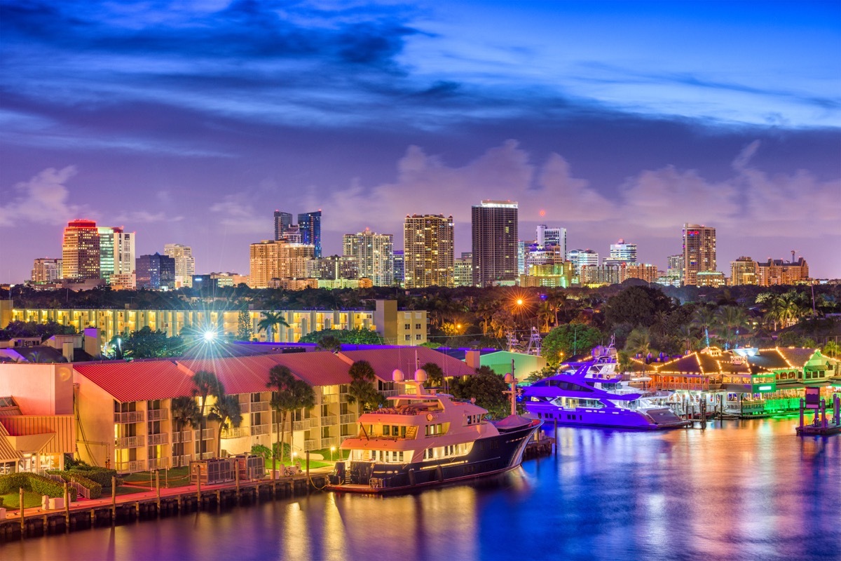 fort lauderdale florida skyline at night