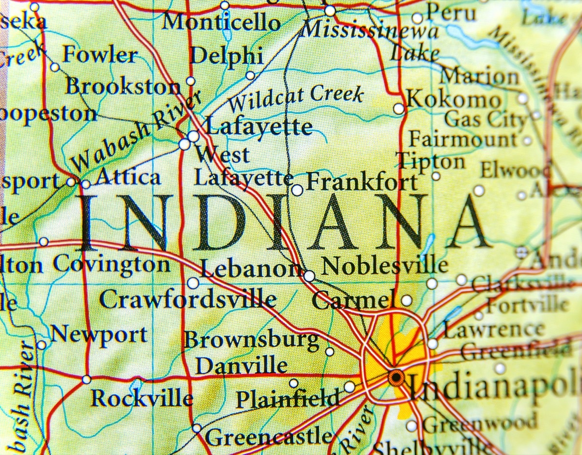 indiana geographical map state natural wonders