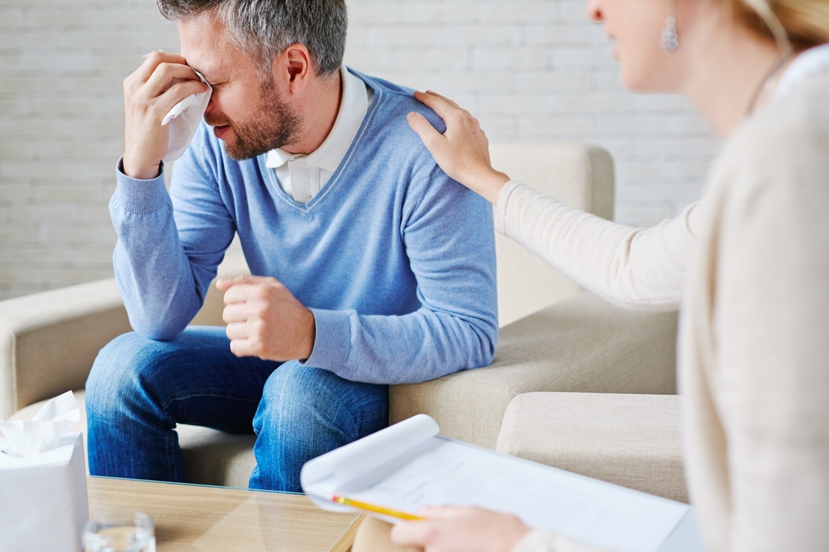 Man Crying in Therapy life changes after marriage