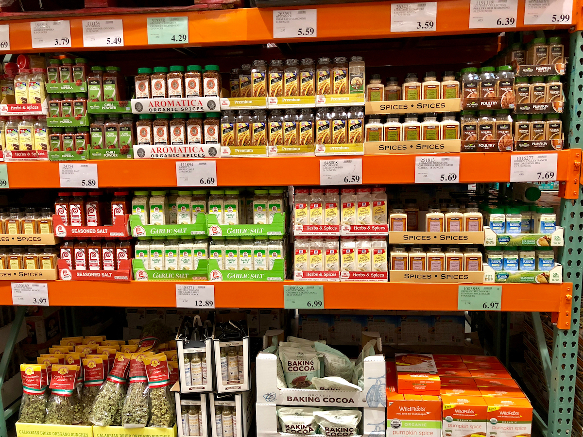 The spice aisle at Costco