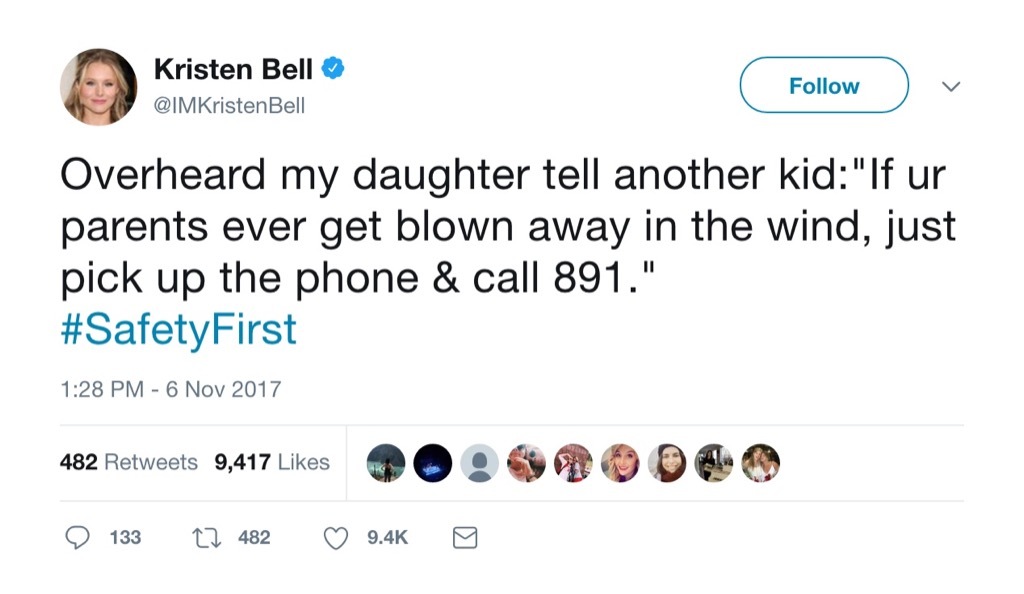 Kristen Bell funny tweet