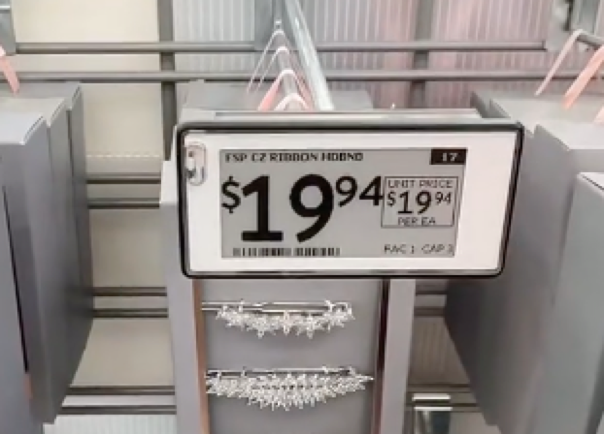 digital price tag at walmart store