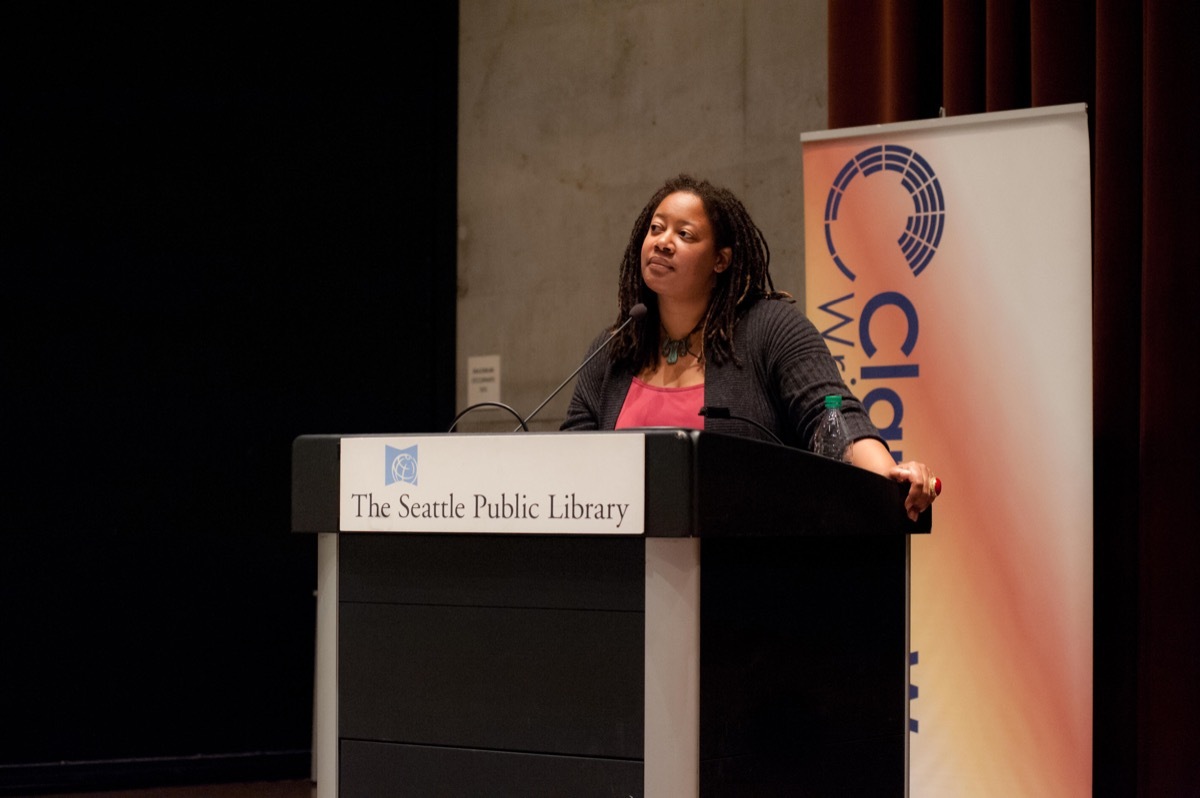 Hugo Award-winning author, , reads and answers questions at the Seattle Public Library in Seattle, WA