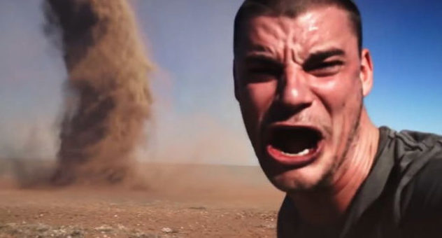 Man Tornado Selfie