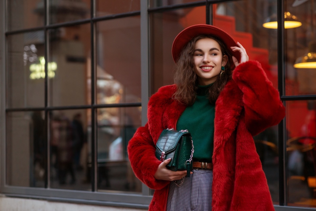 Woman in Big Red Coat