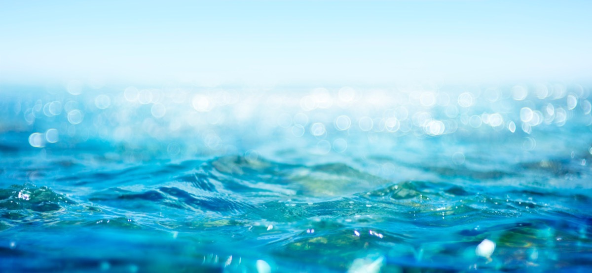 close-up of shimmering ocean waves