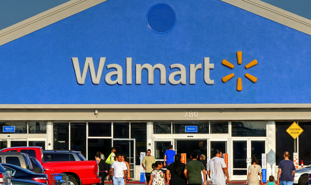 The storefront of a Walmart location