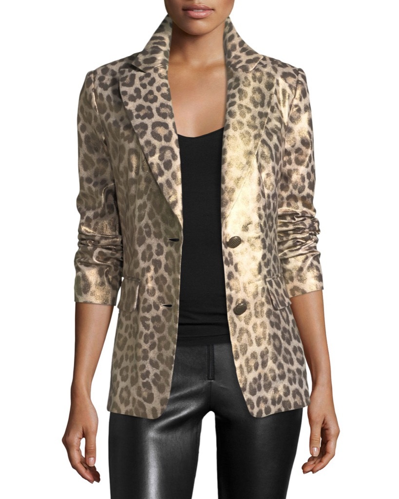 leopard print blazer