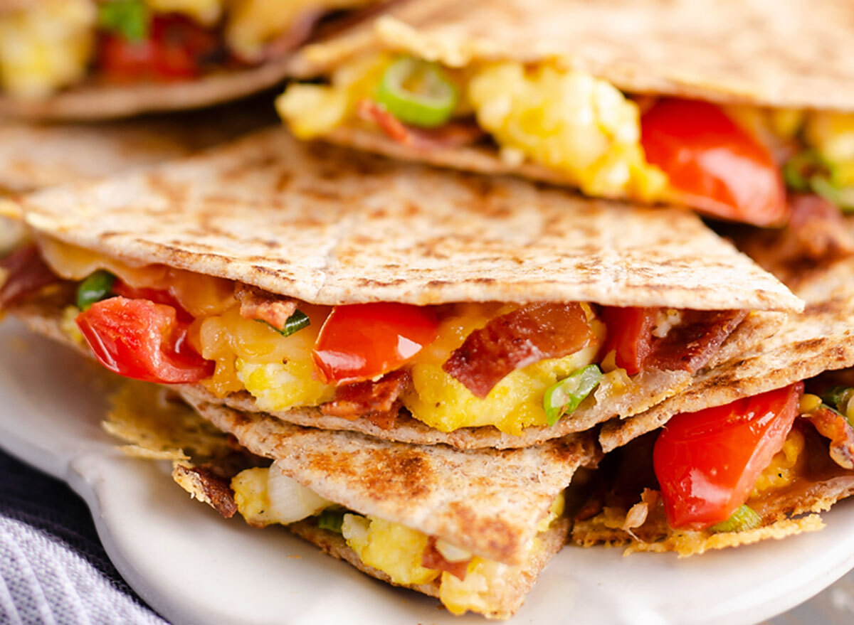 turkey bacon breakfast quesadilla