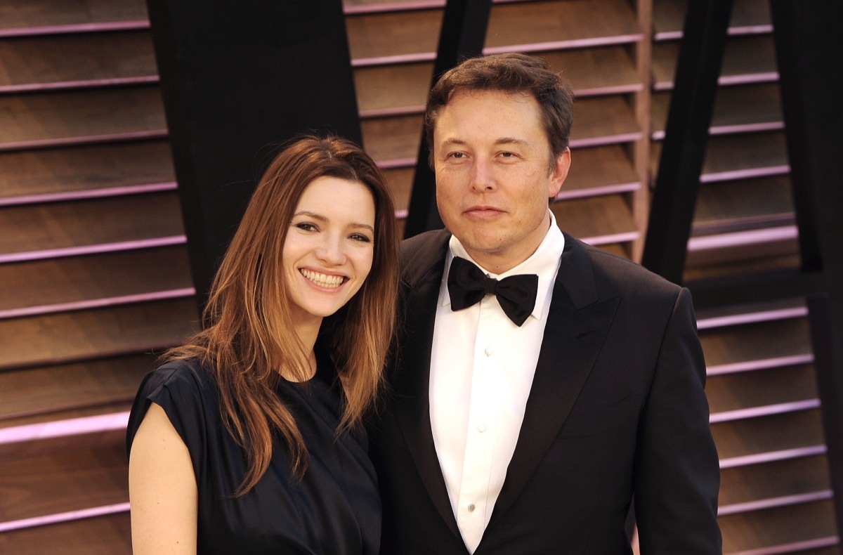 Elon Musk and Talulah Riley at the Academy Awards in 2014