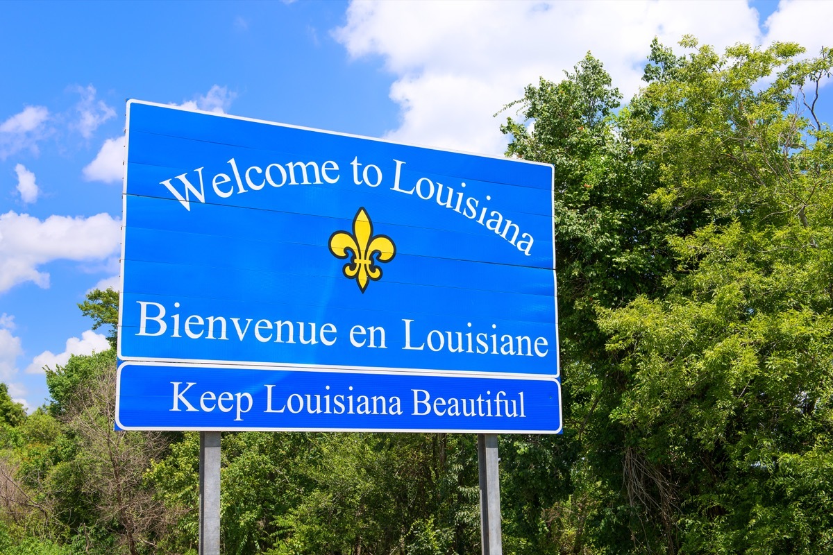 louisiana state welcome sign