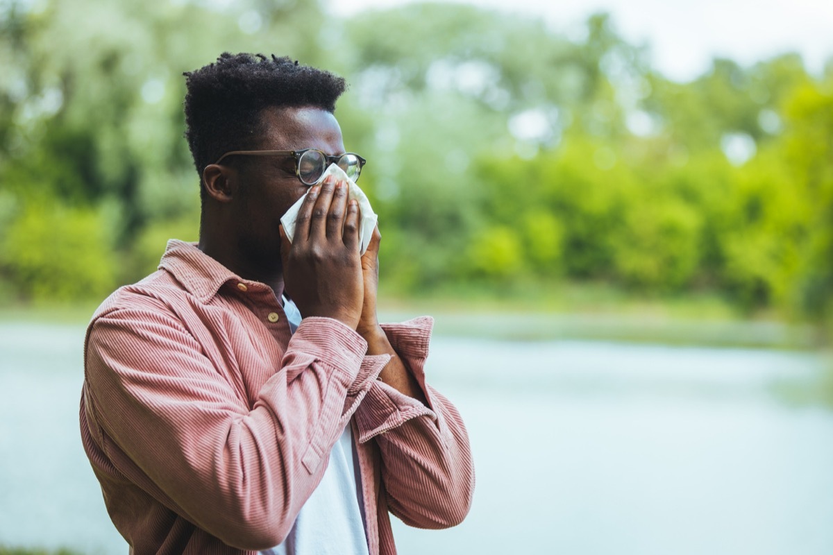 man with runny nose