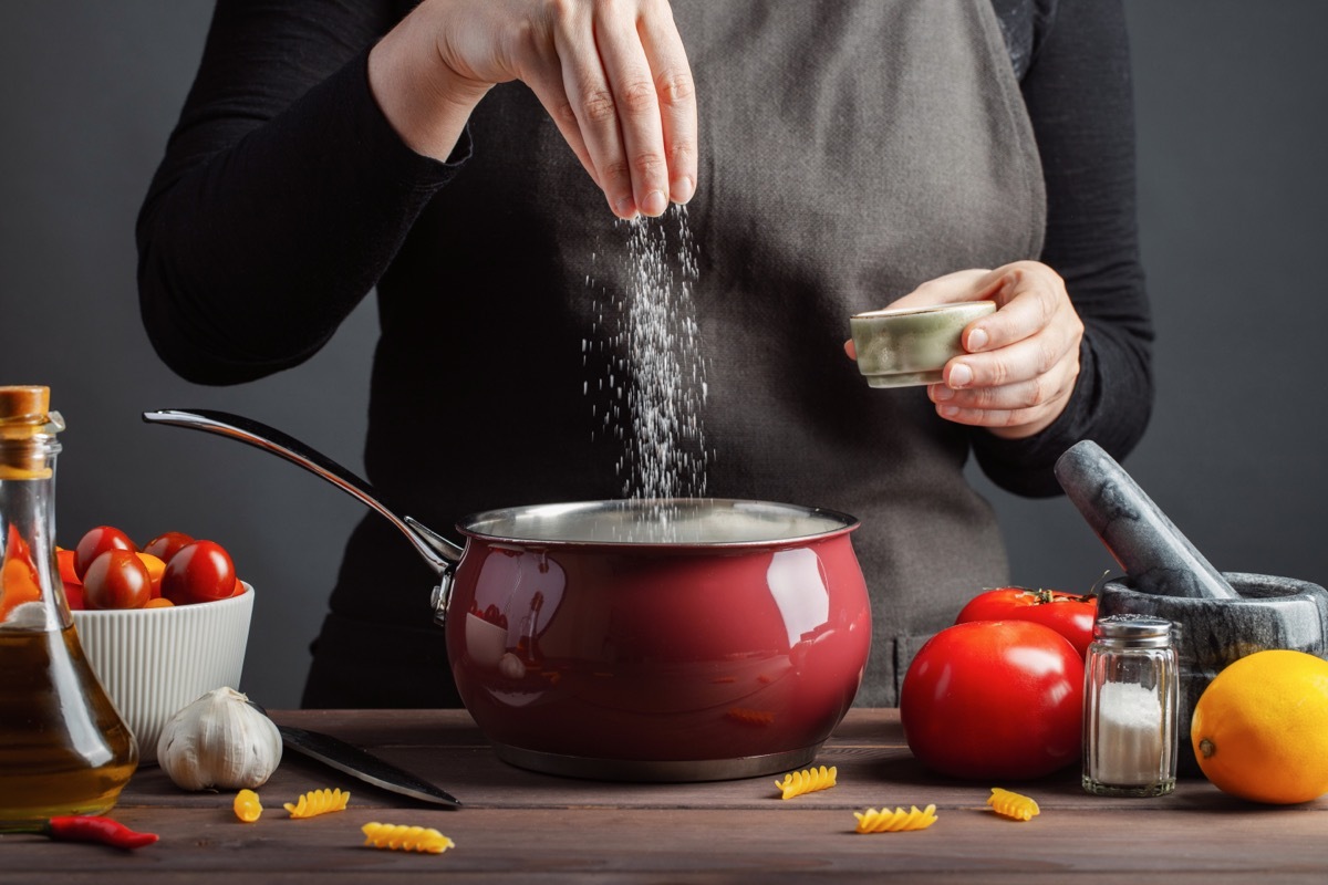 Salt Added to A Pot