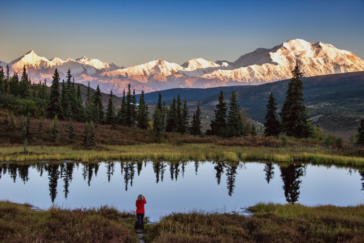 View of Mount Denali in Alaska