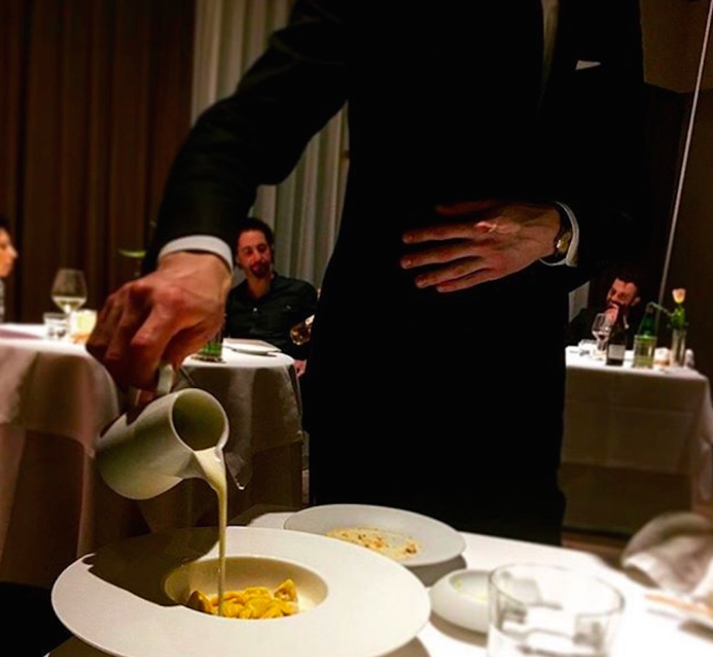 a pasta dish at osteria francescana