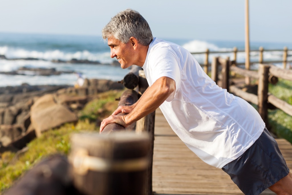 man over 40 exercising, improve memory