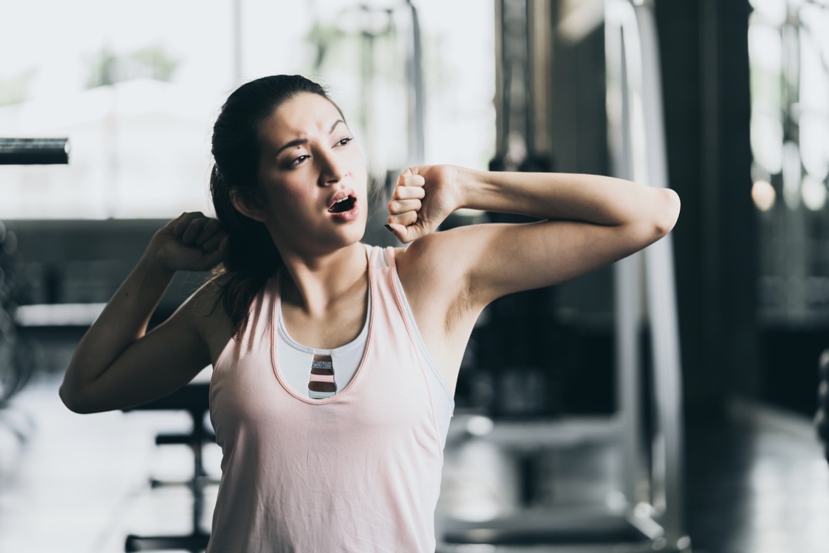 Woman Yawning After Workout Why We Yawn