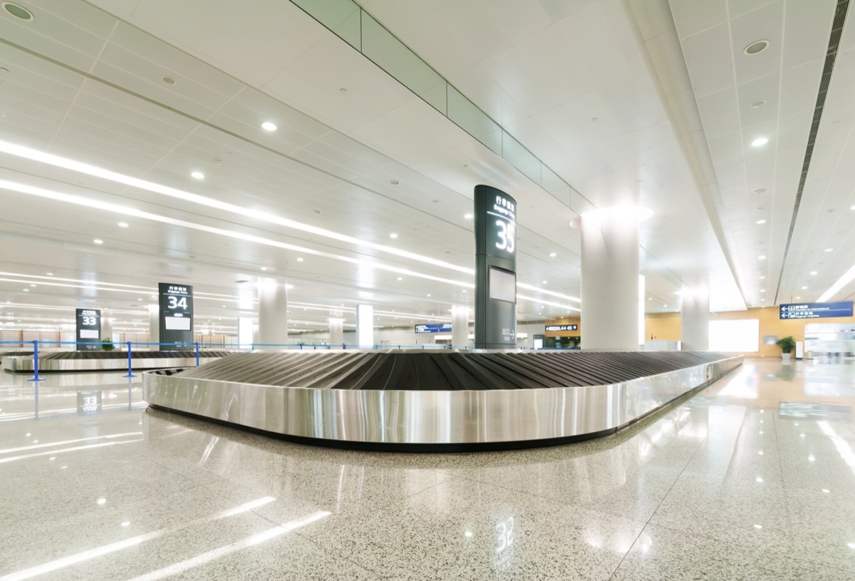 an empty baggage claim area