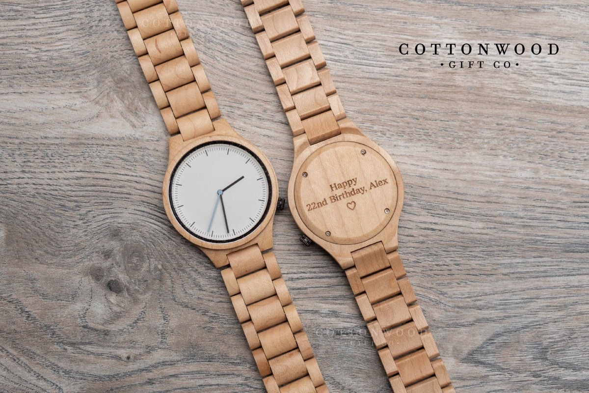 personalized mens wooden watch