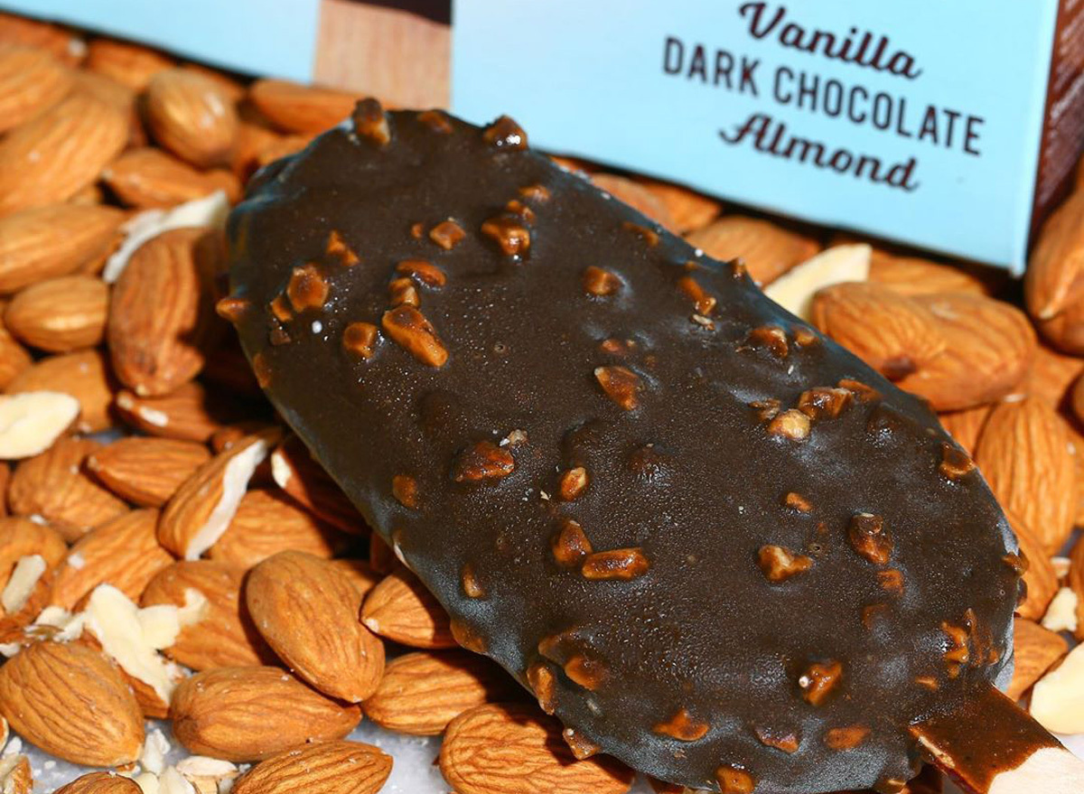 enlightened vanilla dark chocolate almond light ice cream bar