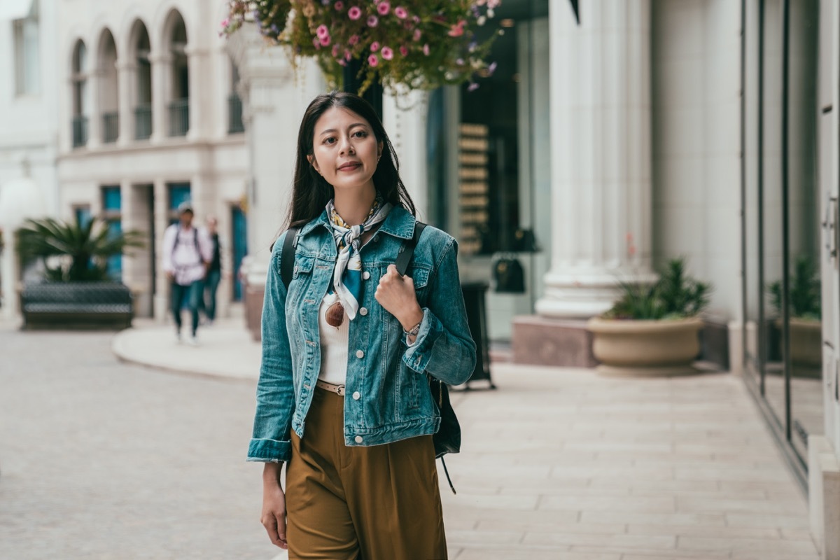 Woman going for a walk