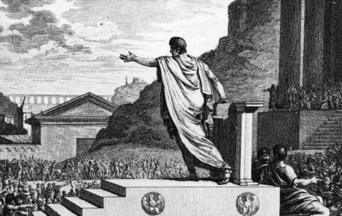 gaius gracchus addressing plebeians in rome over land reforms, ancient rome facts