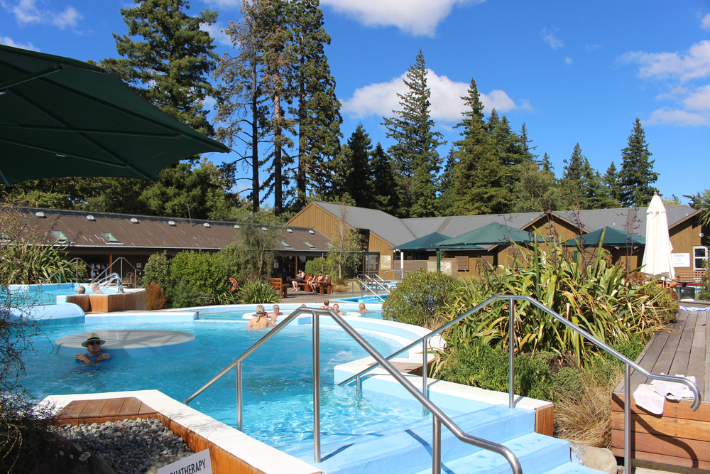 The Hanmer Springs Thermal Pool wtih an entrance ramp