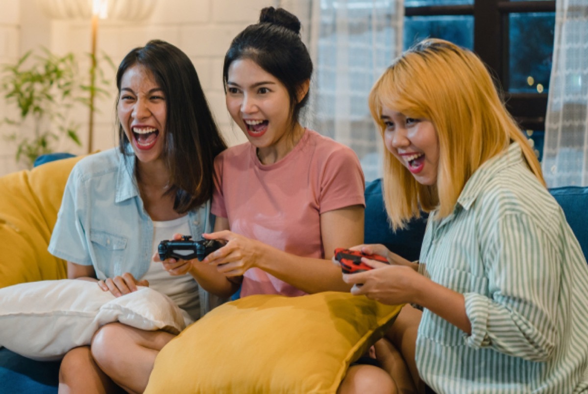 Asian Women Playing Video Games