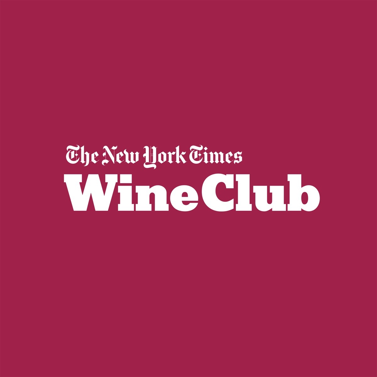 the new york times wine club logo on burgundy background