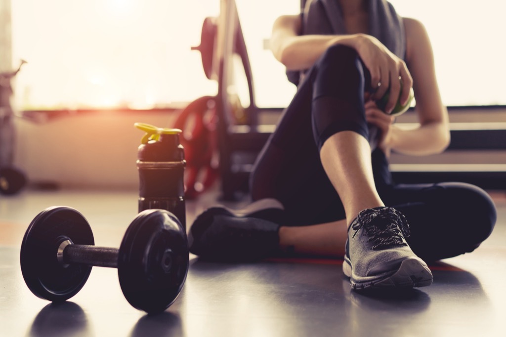 woman working out on floor