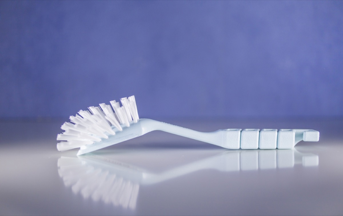 dish brush on kitchen counter, new uses for cleaning products