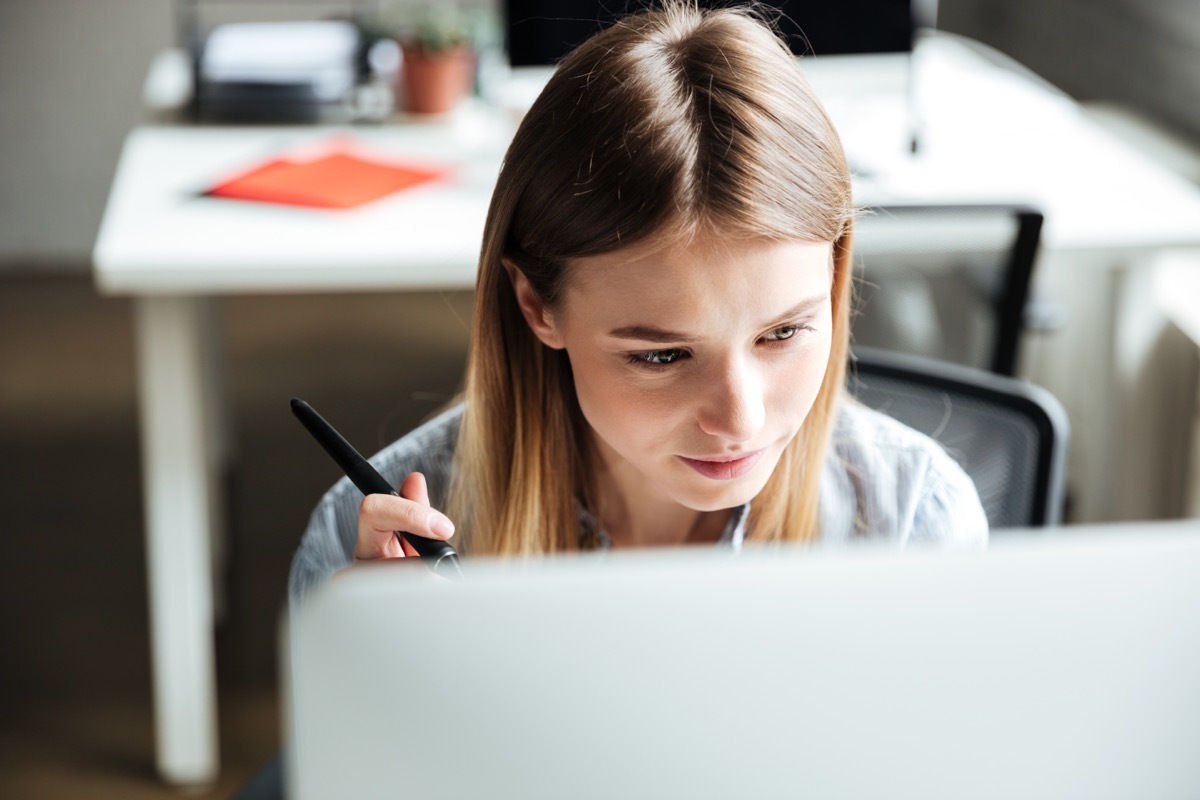 woman working at computer