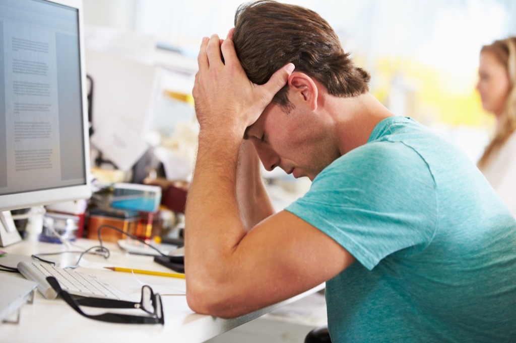 Man Stressed at Work, smart word, Everyday Energy Killers