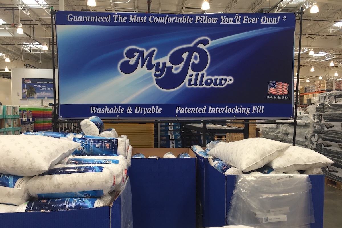 My Pillow, a Twin Cities based company, has a display of pillows at a Costco Warehouse store