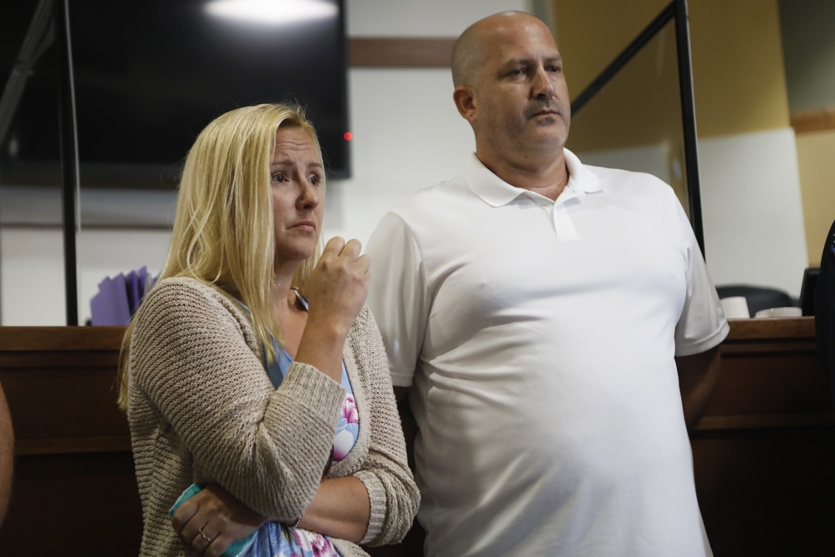 tara petito and joe petito during news conference for gabby petito