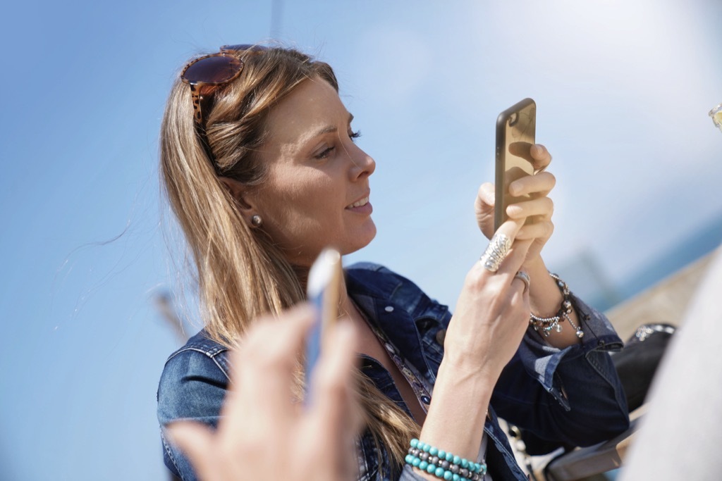 woman with smartphone